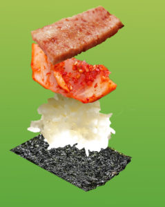 Seaweed-Cooked rice-Kimchi-Spam